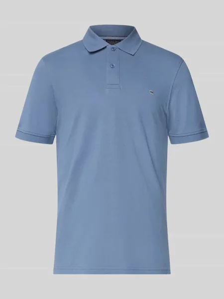 Koszulka polo o kroju regular fit z przeszyciami Christian Berg Men niebieska