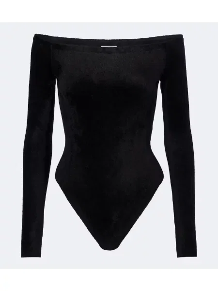 Body Alaïa de catifea negru