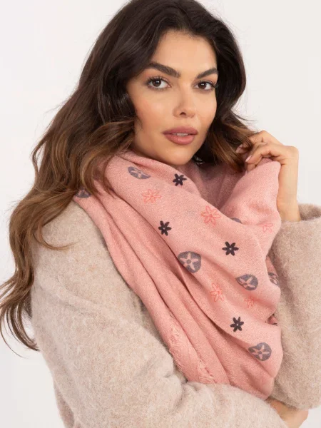Fular Fashionhunters cu franjuri roz