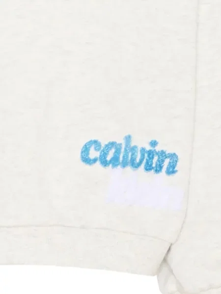 Dětska mikina s kapucí Calvin Klein šedá