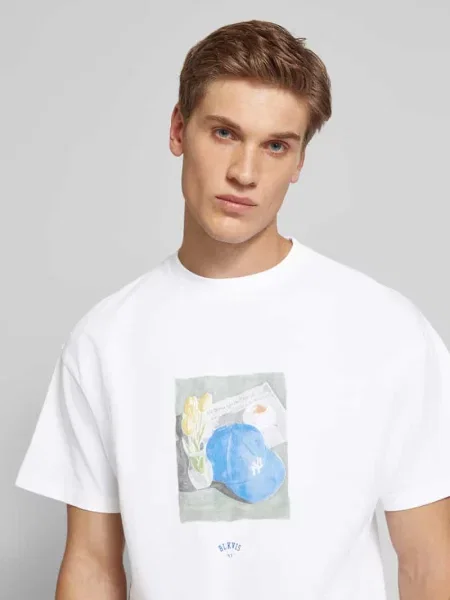 T-shirt z nadrukiem z logo Blkvis biała