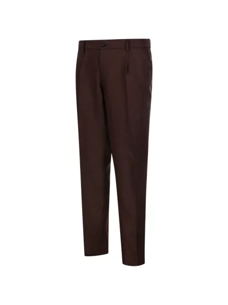 Pantaloni Entre Amis plisate maro