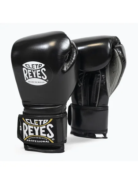 Боксови ръкавици Cleto Reyes Velcro Sparring black/silver черно