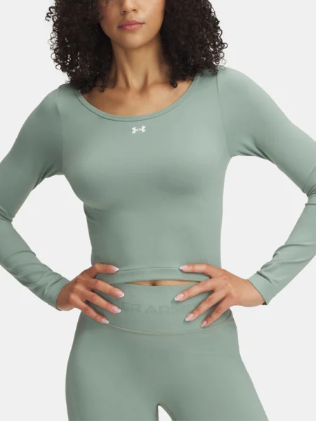 Női Under Armour Train Seamless szilikazöld/fehér edzés hosszú ujjú női tréningruha. Méret: XL fehér