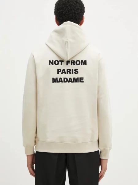 Dukserica Drôle de Monsieur za muškarce s kapuljačom s tiskom Le Hoodie Slogan bež