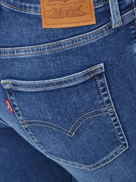 Ретро слаб дънки skinny fit Levi's® с разкъсвания синьо