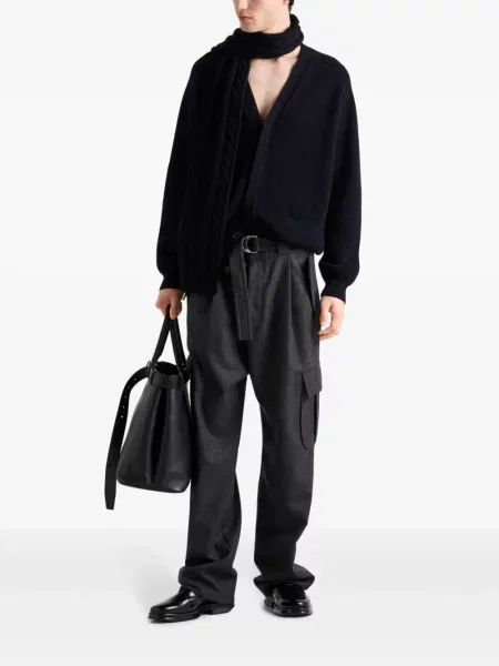 Pantaloni Prada de lână plisate gri