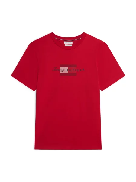 TOMMY HILFIGER Tricou crem / bleumarin roșu