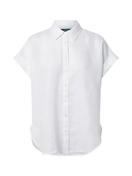 Lauren Ralph Lauren Bluză BROONO-SHORT SLEEVE-SHIRT' alb