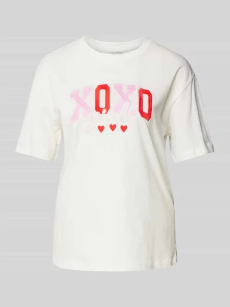 T-shirt o kroju relaxed fit z czystej bawełny model ‘SOPHIE MIA’ Vero Moda biała