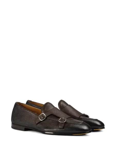 Pantofi loafer Doucal's din piele cu cataramă maro