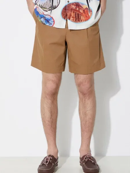 A.P.C. pantaloni scurti din short crew maro