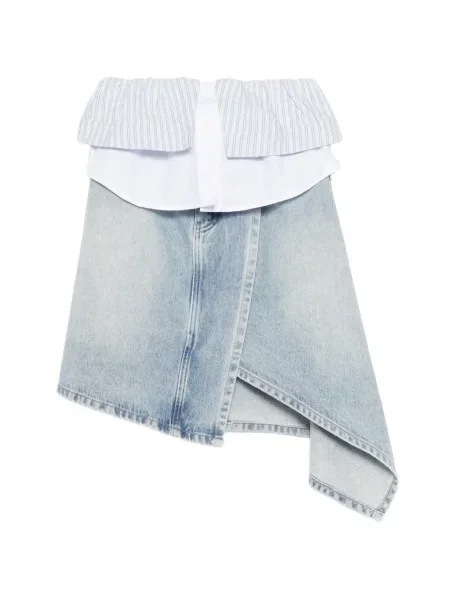 Fustă din denim Feng Chen Wang asimetrică albastru