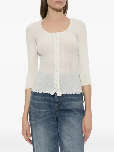 Top Chloé tricotate alb