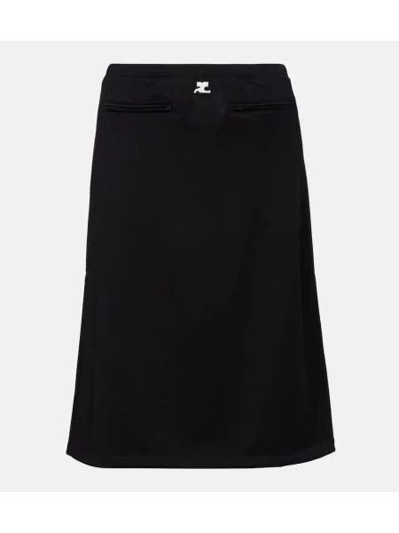 Fustă midi Courreges până la genunchi negru