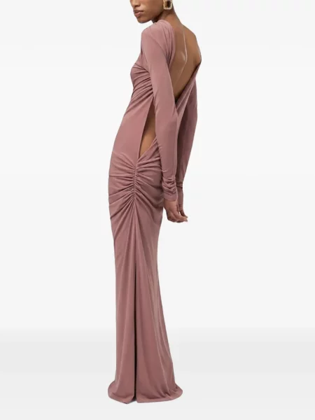 Rochie maxi The Andamane cu volane roz
