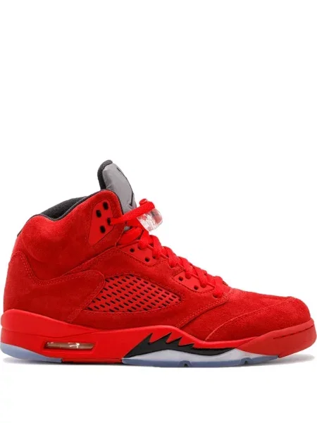 Sneakerși Jordan 5 Retro din piele de căprioară roșu