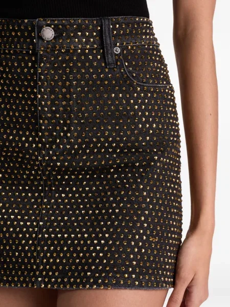 Fustă din denim Alice + Olivia negru