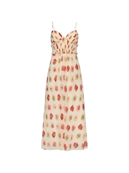 Rochie cu volane Cinq A Sept cu model floral cu volane