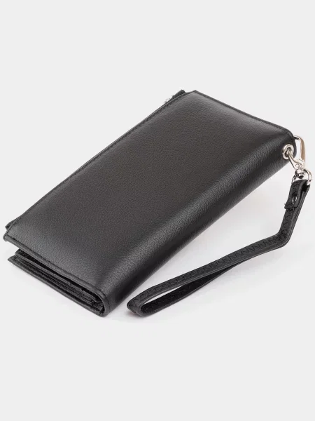 Кожаный кошелек St Leather Accessories черный