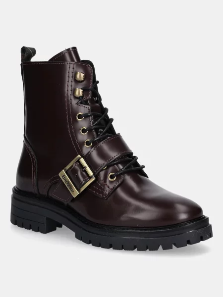 Barbour bocanci de piele Ouseburne bordo cu plat