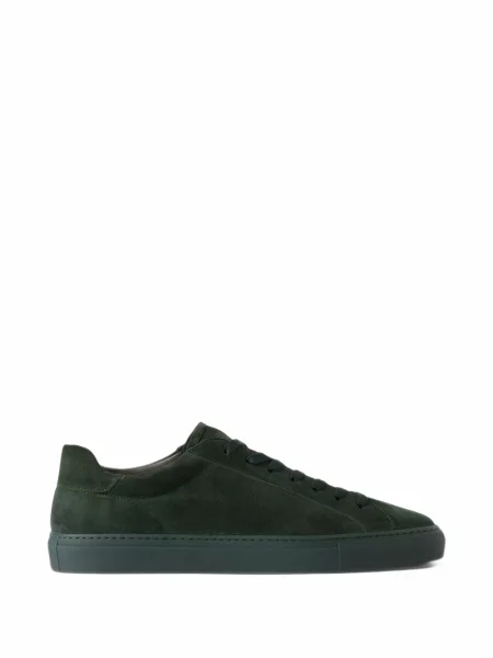 Sneakerși Ralph Lauren Purple Label cu șireturi din piele de căprioară verde