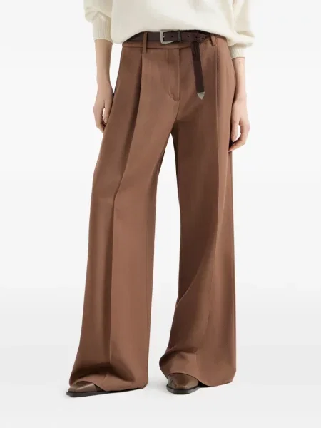 Pantaloni Brunello Cucinelli de lână maro