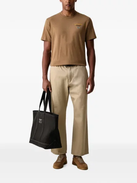 Tricou Lacoste cu broderie maro