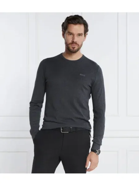 Calvin Klein Pulover SILK BLEND CN cu adaos de mătase gri