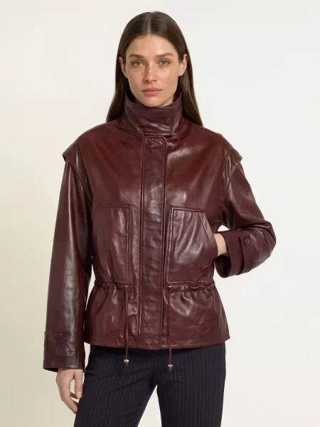 Claudie Pierlot Kurtka Skórzana rot