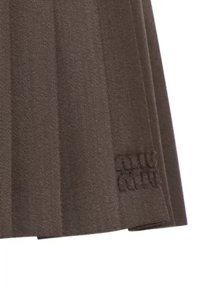 Fusta plisata Miu Miu plisată maro