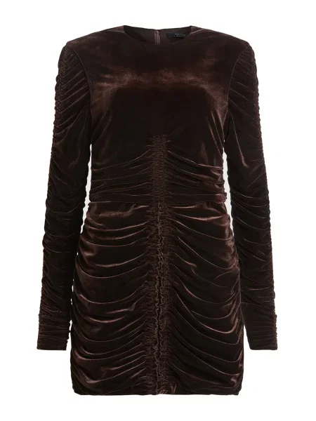 AllSaints rochie ERIS mini mulată maro