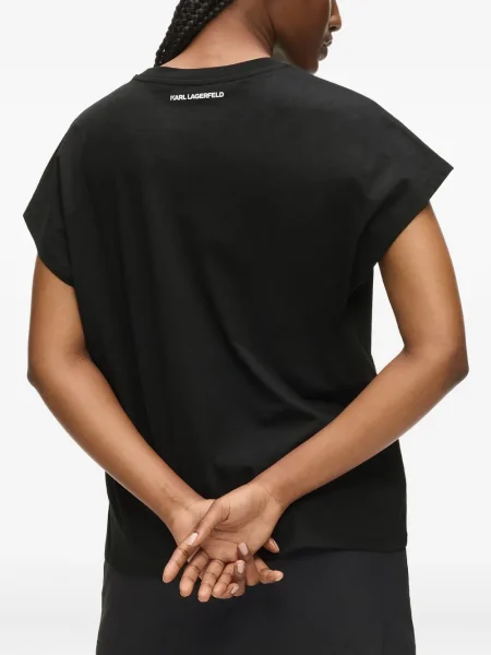 Tricou Karl Lagerfeld scurt negru