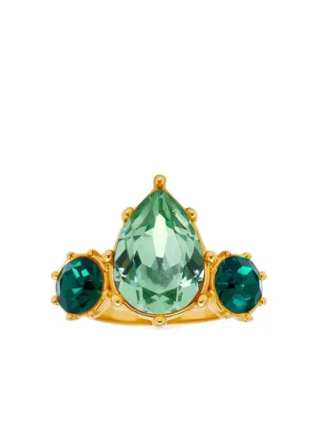 Inel Oscar De La Renta de cristal verde
