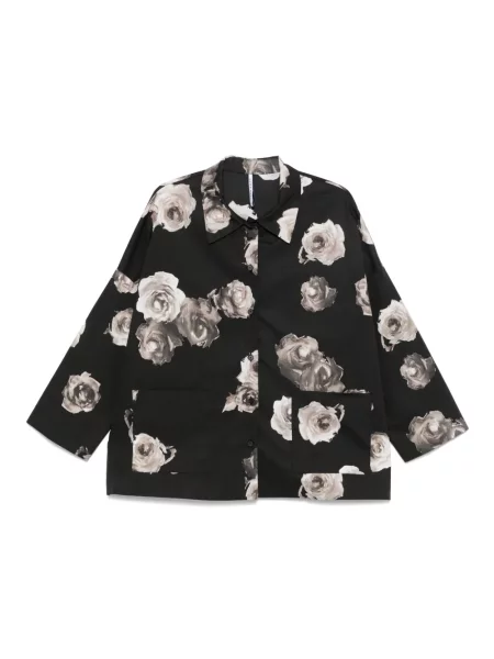 Cămașă Liviana Conti cu model floral cu imagine negru