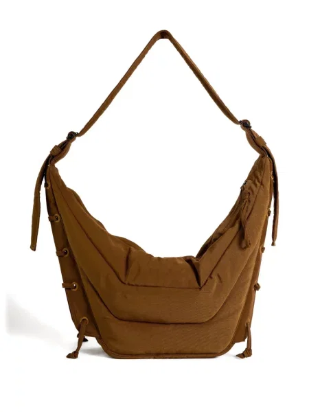 Чанта Lemaire с връзки с дантела кафяво