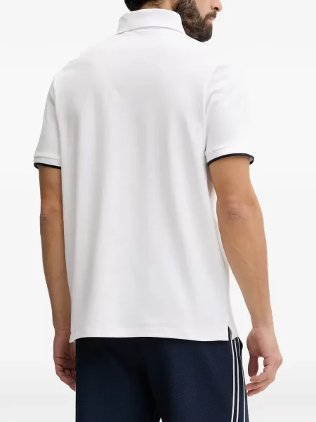 Tricou polo Guess cu autograf alb