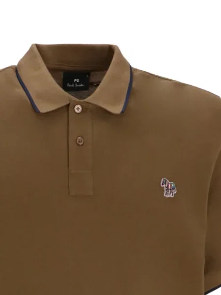 Tricou polo Paul Smith cu model zebră maro