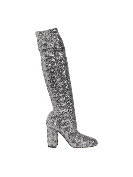 Botki Dolce And Gabbana z cekinami szare