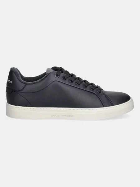 Emporio Armani sneakersy skórzane granatowy