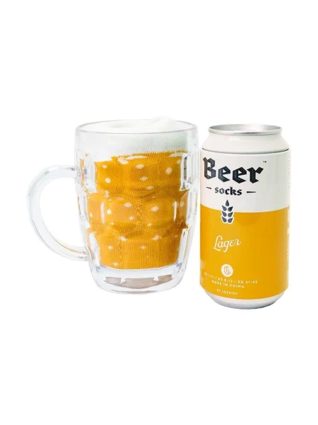 Ponožky v konzervě Luckies of London Lager Beer
