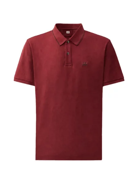Gulerat tricou polo C.p. Company cu dungi stretch roșu
