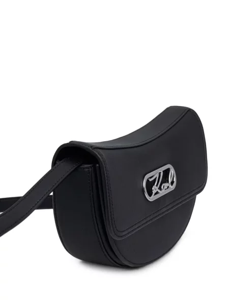 Crossbody kabelka Karl Lagerfeld s autogramem černá