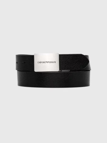 Emporio Armani pasek skórzany czarny