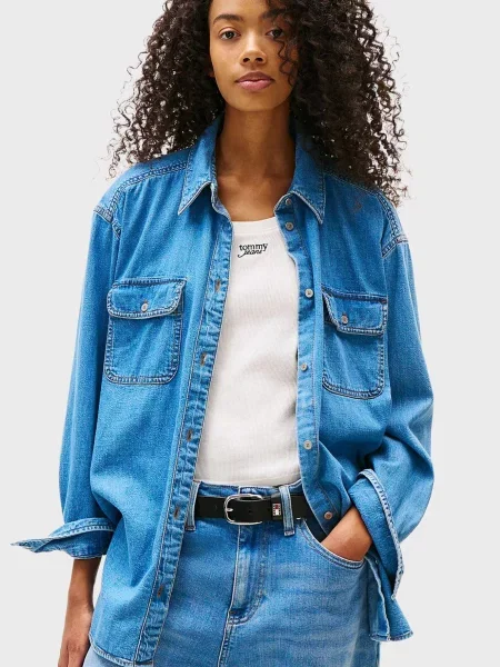 Рубашка Tommy Jeans синяя