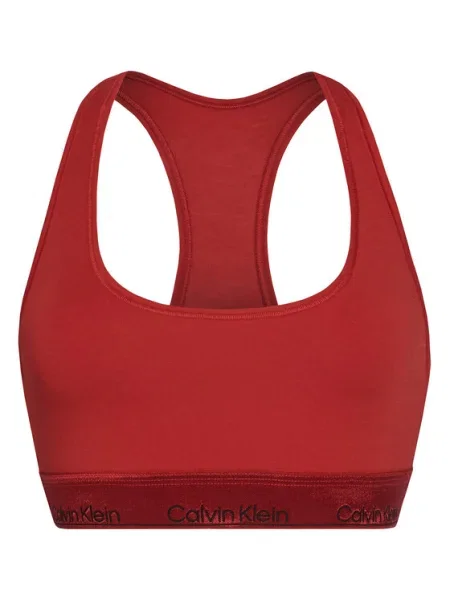 Сутиен Calvin Klein Underwear с изчистен дизайн червено