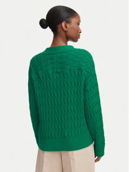 Tommy Hilfiger kardigan za žene od pamuka zelena
