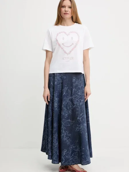 Twinset spódnica granatowy maxi rozkloszowana