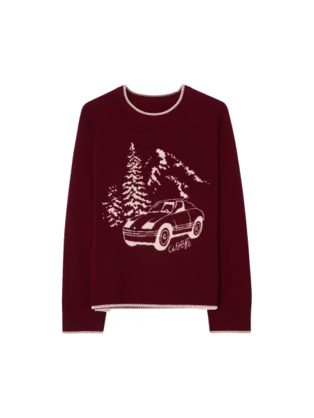 Sweter Cloeys wełniany czerwony