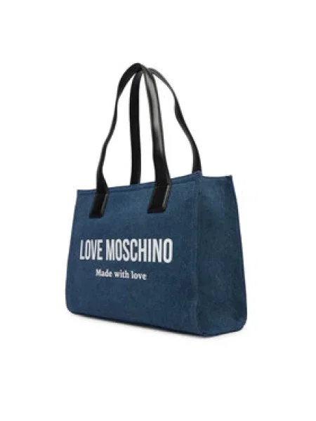 Táska LOVE MOSCHINO Kék fehér